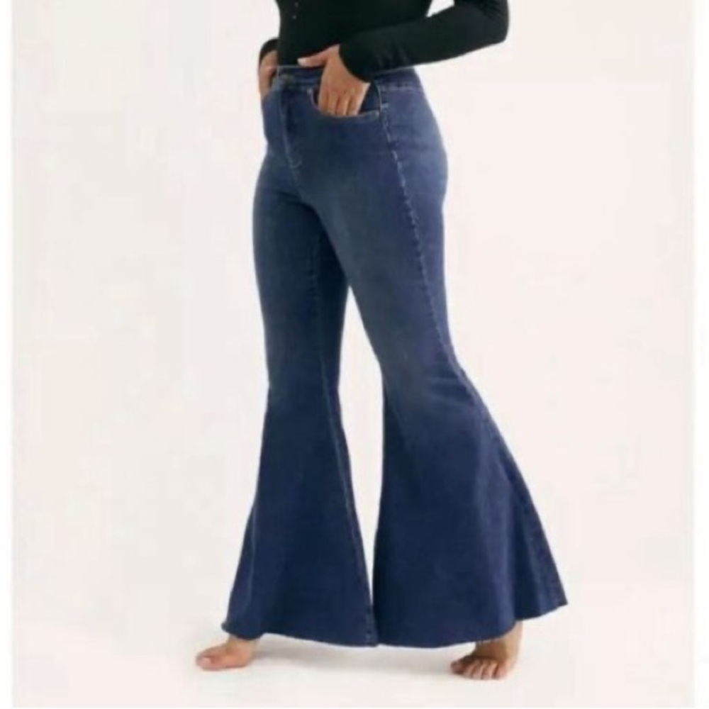 Free People Deep Indigo Flare Jeans
